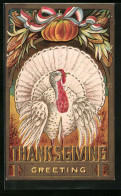 Präge-AK White Turkey And Pumpkin, Thanksgiving  - Otros & Sin Clasificación