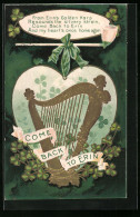 Präge-AK St. Patrick`s Day, Erin`s Golden Harp  - Other & Unclassified