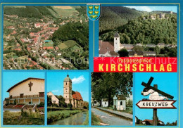 73625851 Kirchschlag Buckligen Welt Fliegeraufnahme Ortskern Mit Burgruine Passi - Otros & Sin Clasificación