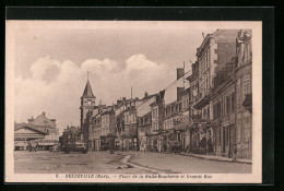 CPA Beuzeville, Place De La Halle-Boucherie Et Grande Rue  - Sonstige & Ohne Zuordnung