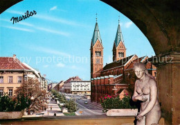 73625499 Maribor Marburg Drau Stadtansicht Mit Kirche Und Statue Maribor Marburg - Eslovenia