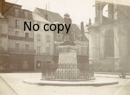 PHOTO FRANCAISE - STATUE DE MIRABEAU ET COMMERCES A MONTARGIS PRES DE AMILLY LOIRET 45 - VERS 1900 - 1910 - Places