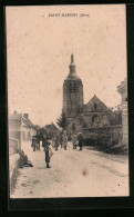 CPA Saint-Bandry, Une Rue, L`Eglise  - Autres & Non Classés