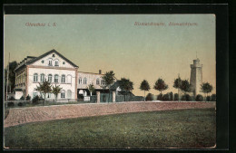 AK Glauchau I. S., Gasthaus Bismarckwarte, Bismarckturm  - Glauchau