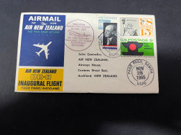 3-5-2024 (4 Z 4) FDC USA First Flight Aviation (posted To New Zealand 1965 ) Pago Pago To Auckland Flight - FDC