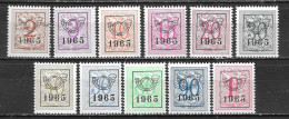 PRE758/68**  Chiffre Sur Lion - Année 1965 - Série Complète - MNH** - LOOK!!!! - Sobreimpresos 1951-80 (Chifras Sobre El Leon)