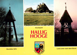 73624604 Hallig Hooge Sturmflut 1976 Kirchwarft Land Unter Nach Dem Sturm Hallig - Andere & Zonder Classificatie