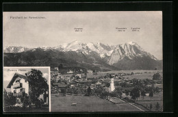 AK Farchant B. Partenkirchen, Pension Hansa, Panorama Mit Waxenstein  - Autres & Non Classés