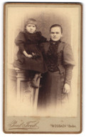 Fotografie Paul Treib, Mosbach I. Baden, Portrait Stolze Mutter Mit Niedlicher Tochter  - Personnes Anonymes