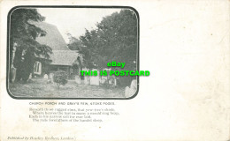 R593074 Stoke Poges. Church Porch And Gray Yew. Headley Brothers - Welt