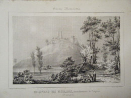 LITHOGRAPHIE 19ème CHATEAU DE GURSON DORDOGNE - Sonstige & Ohne Zuordnung