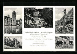 AK Mespelbrunn / Spessart, Schlossgaststätte Hotel Rüger, Schloss, Gruftkapelle, Brunnen  - Autres & Non Classés
