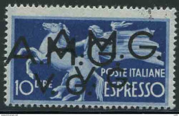 AMG. VG. - Espresso Lire 10 Varietà Doppia Soprastampa - Ungebraucht