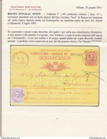 1889 Regno Di Italia, N. 47 60 Cent. Violetto Isolato Su Cartolina Vaglia RARA - Andere & Zonder Classificatie