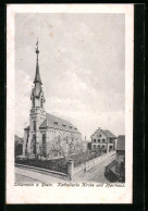 AK Schierstein A. Rhein, Katholische Kirche Und Pfarrhaus  - Other & Unclassified