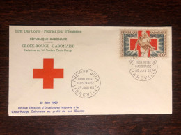 GABON FDC COVER 1965 YEAR RED CROSS HEALTH MEDICINE STAMPS - Gabun (1960-...)