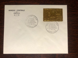 GABON FDC COVER GOLDEN FOIL 1965 YEAR SCHWEITZER HEALTH MEDICINE STAMPS - Gabón (1960-...)