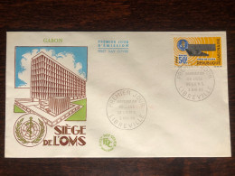 GABON FDC COVER 1966 YEAR WHO OMS  HEALTH MEDICINE STAMPS - Gabón (1960-...)