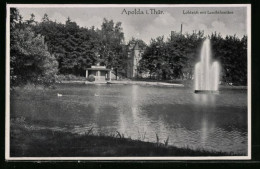 AK Apolda I. Thür., Lohteich Mit Leuchtfontäne  - Apolda