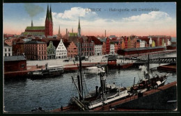 AK Lübeck, Hafen Mit Drehbrücke  - Lübeck