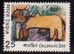 India MNH 1975, Children's Day, Cow, Farm Animal, Art, Painting. - Unused Stamps