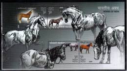 India Miniature MNH 2009, Horses, Animal Horse, - Chevaux