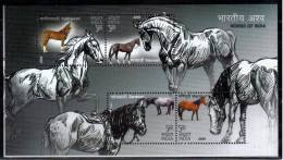 India Miniature MNH 2009, Horses, Animal Horse, - Cavalli