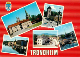 73479031 Trondheim Teilansichten Kirche Hafen Fischkutter Trondheim - Noruega