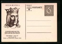 AK Heinrich I., Er Hinterliss Ein Grosses Wietes Reich..., , Ganzsache WHW Winterhilfswerk  - Cartes Postales