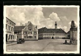 AK Geisenfeld /Obb., Ortspartie Mit Gasthof Klosterbräu Und Denkmal  - Geisenfeld