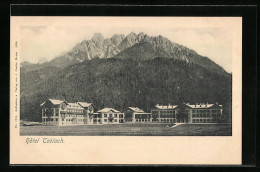 Cartolina Toblach, Hotel Toblach Vor Bergkulisse  - Sonstige & Ohne Zuordnung