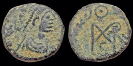 Marcian AE Nummus Monogram In Wreath - La Caduta Dell'Impero Romano (363 / 476)