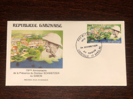 GABON FDC COVER 1988 YEAR SCHWEITZER HEALTH MEDICINE STAMPS - Gabun (1960-...)