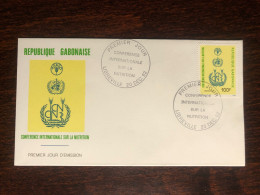 GABON FDC COVER 1992 YEAR WHO FAO NUTRITIONS HEALTH MEDICINE STAMPS - Gabon