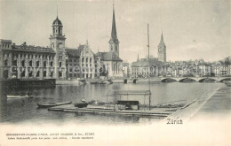 12995105 Zuerich ZH Limmat Quai Bootsanleger Bruecke Kirchen Zuerich - Autres & Non Classés