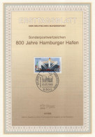 Germany Deutschland 1989-14 800 Jahre Hamburger Hafen, Hamburg, Ship Ships Port, Canceled In Bonn - 1981-1990