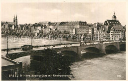 12978185 Basel BS Mittlere Rheinbruecke Mit Rheinpanorama Basel BS - Autres & Non Classés