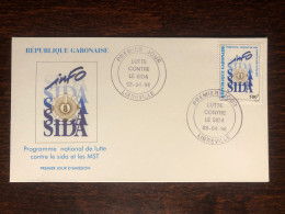 GABON FDC COVER 1996 YEAR AIDS SIDA HEALTH MEDICINE STAMPS - Gabun (1960-...)