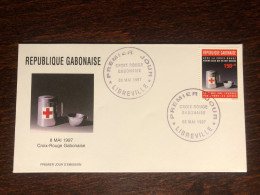 GABON FDC COVER 1997 YEAR RED CROSS HEALTH MEDICINE STAMPS - Gabun (1960-...)