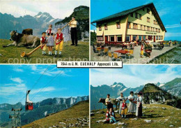 12896145 Appenzell IR Ebenalp Terrasse Alphornblaeser Seilnahn Trachtengruppe Ap - Sonstige & Ohne Zuordnung