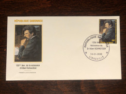 GABON FDC COVER 2000 YEAR SCHWEITZER HEALTH MEDICINE STAMPS - Gabun (1960-...)