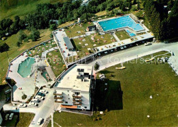 12895825 Leukerbad Gehbad Fussbad Schwimmbad Fliegeraufnahme Leukerbad - Autres & Non Classés