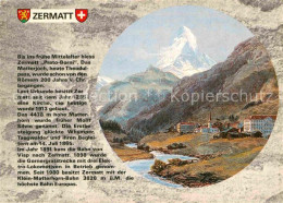 12889595 Zermatt VS Mit Matterhorn Nach Holzdruck Um 1880 Zermatt - Altri & Non Classificati