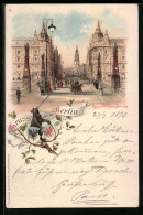 Lithographie Berlin, Kaiser-Wilhelm-Brücke, Kaiser-Wilhelm-Strasse  - Mitte