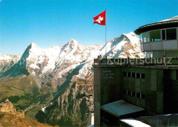 12860105 Schilthorn Muerren Bergstation Bergbahn Piz Gloria Mit Eiger Moench Und - Altri & Non Classificati