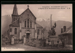CPA Allemont, L`Eglise Et Le Monument Aux Morts  - Allemont