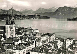 12854595 Luzern LU Hofkirche Mit Alpen Und Vierwaldstaettersee Luzern - Autres & Non Classés