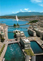 12769165 Geneve GE Les Ponts Sur Le Rhone Et La Rade Vue Aerienne Geneve - Other & Unclassified