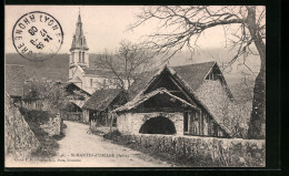 CPA St-Martin-d'Uriage, Vue De La Rue Avec L'Église  - Uriage