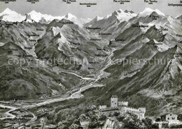 12700815 Bellinzona Panoramakarte Mit Alpen Bellinzona - Sonstige & Ohne Zuordnung